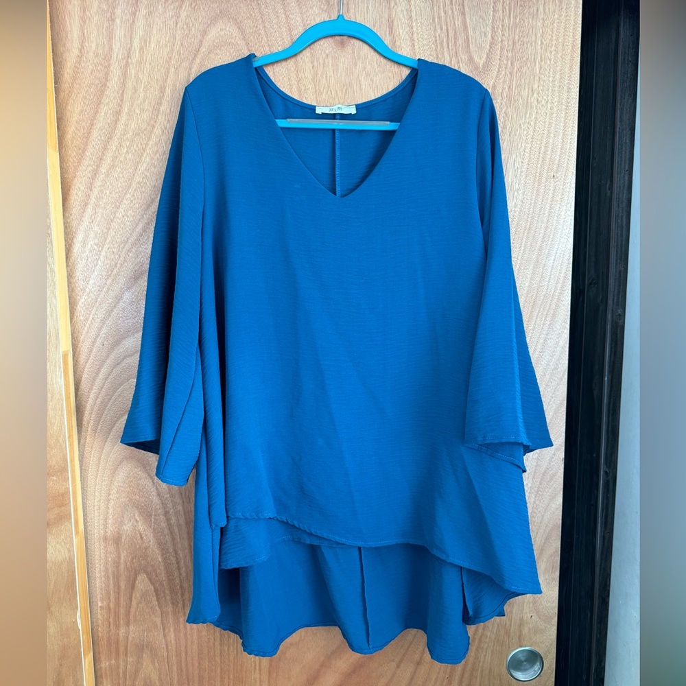 Blue flowy blouse